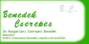 benedek cserepes business card